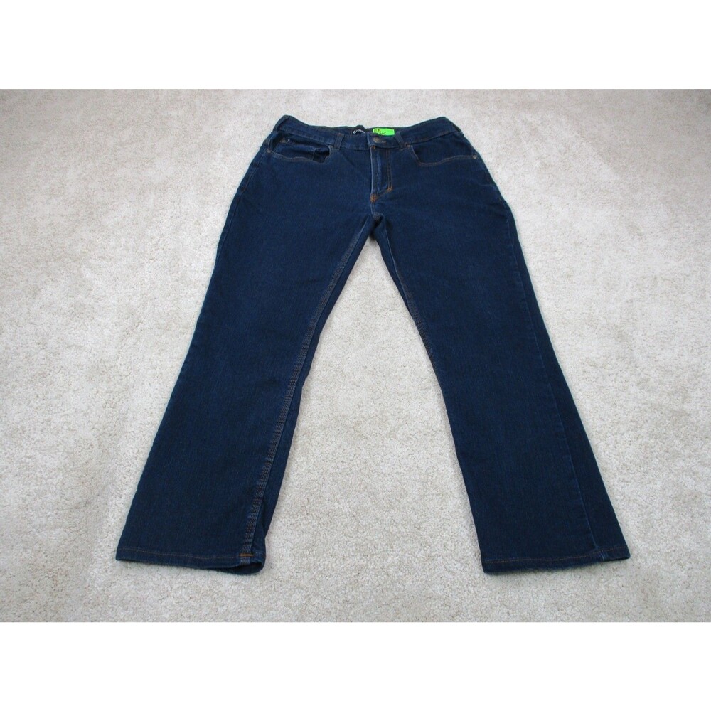 Origin Jeans Mens 32x27 Blue Denim Straight Legit Fit D68 Delta Flex Stretch USA